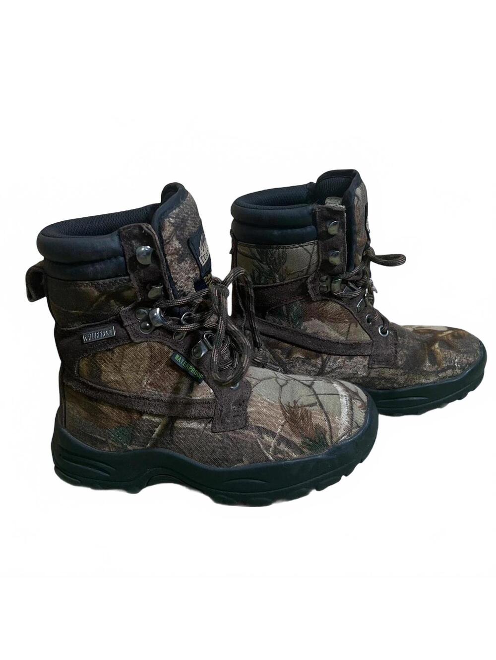 Itasca Big Buck Camo Waterproof Insulated Hunting Boots Boys Size 2 EU 33.5